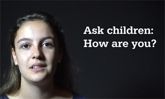 Bild på Galiene med en svart bakgrund med texten Ask children: How are you?